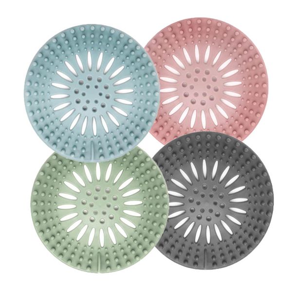 4-Pack Silicone Drain Hair Catcher- Anti-Clog Filter for Shower, Bathtub