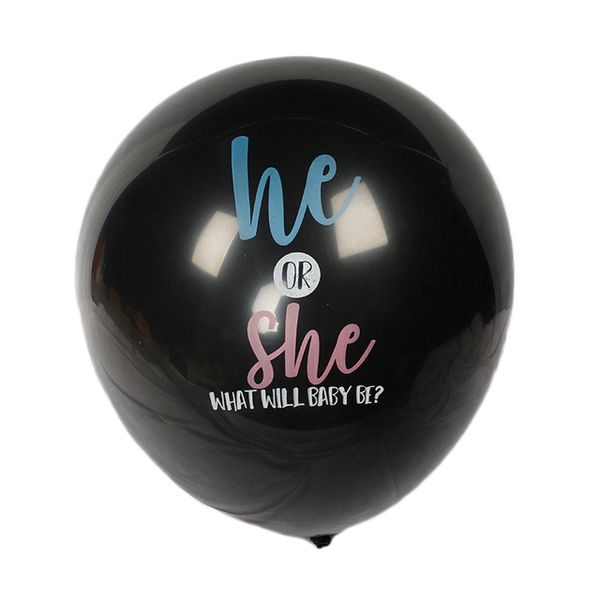 He or She Gender Reveal Balloon with Confetti (What Will Baby Be)