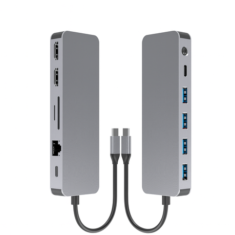 Multi-functional 13-in-1 USB-C Adapter Hub Docking Station-Type C Interface Image