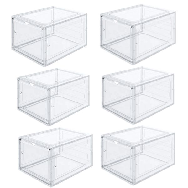 Transparent Sneaker Box Shoe Storage Container - Pack of 6