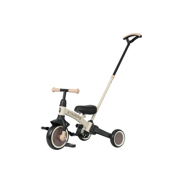 Qplay Stager 3in1 Tricycle with Child Pushchair Beige / Brown