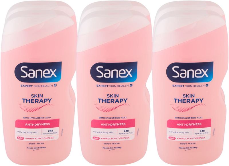 Sanex Expert Skin Health + Skin Therapy Anti-Dryness Shower Gel 6 x 450ml