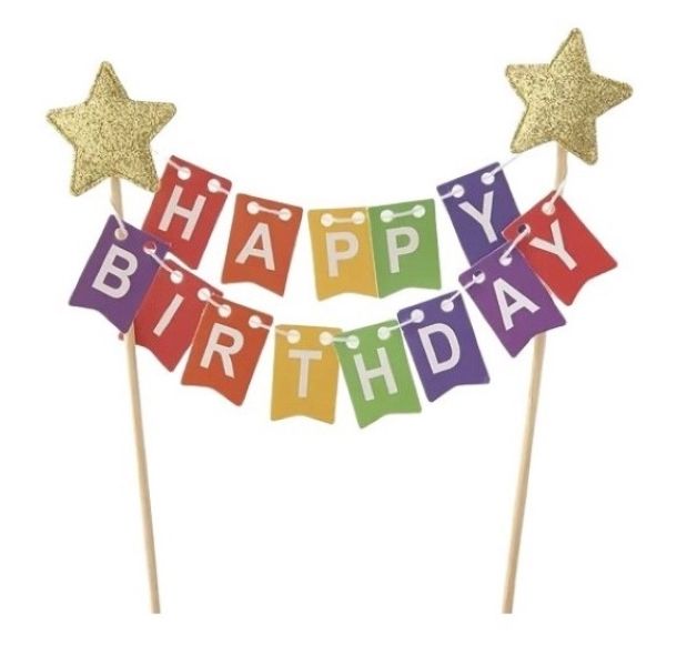 Happy Birthday Magic Stars Cake Topper Banner