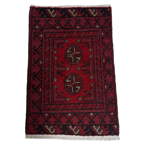 ROYAL RUGS Handmade Red Afghan Rug - 70 x 50 cm