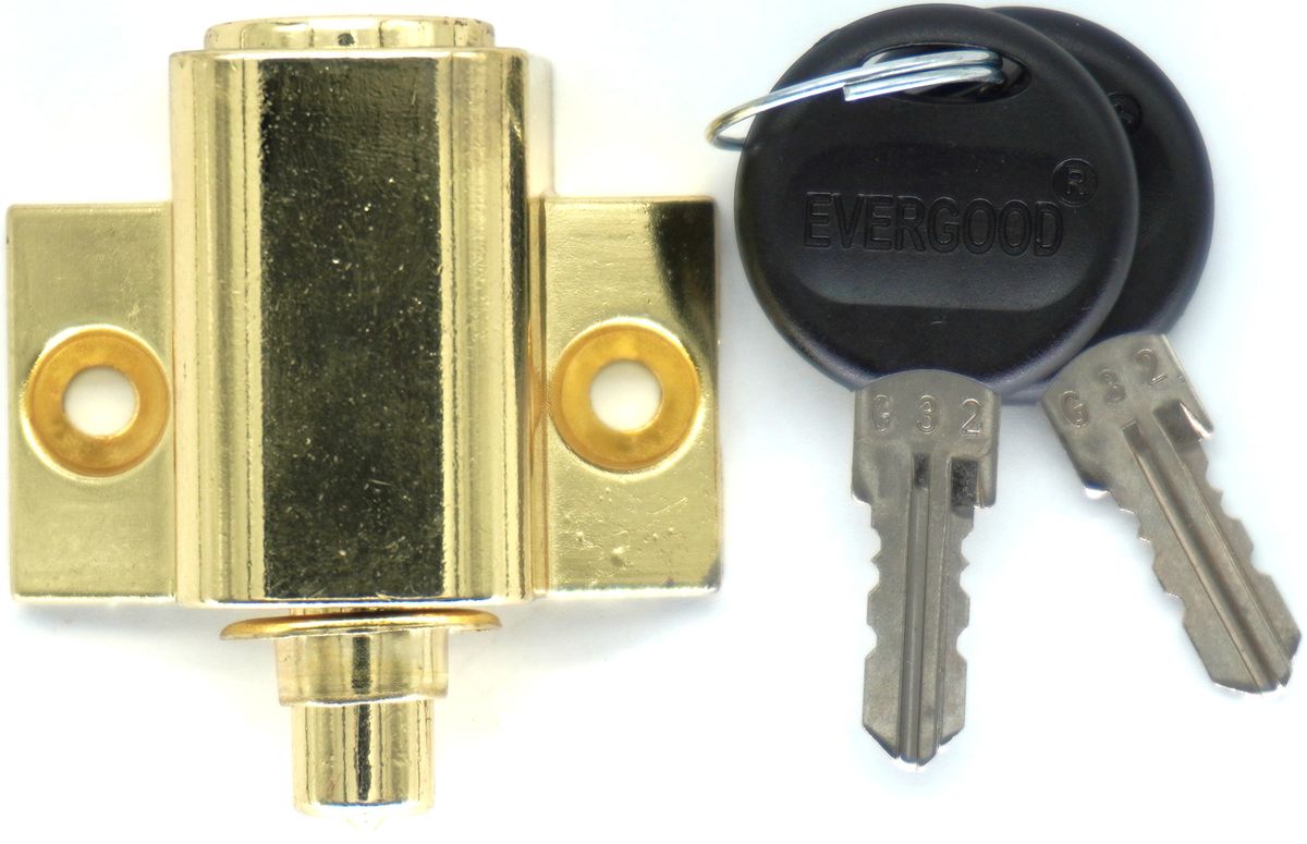Patio Door Push Lock Brass Inyati