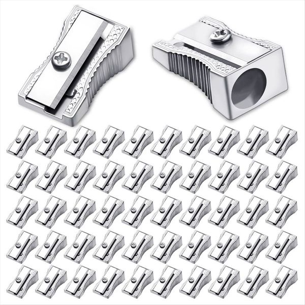 96 Pcs Metal Mini Pencil Sharpeners Handheld Metal Pencil Sharpeners Single