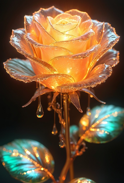 Canvas Home Decor Wall Art -Fire Rose II