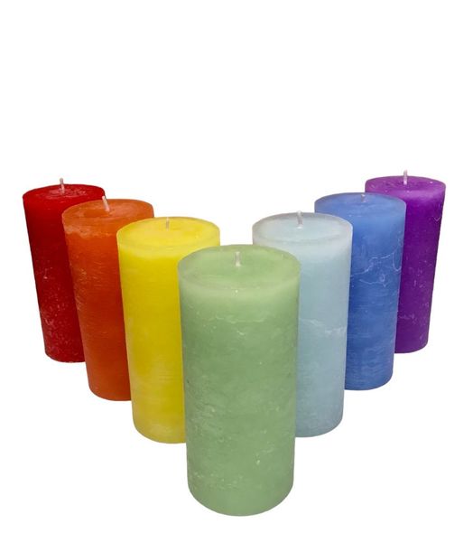 Rainbow Chakra Candles - Set of 7 (12cm)