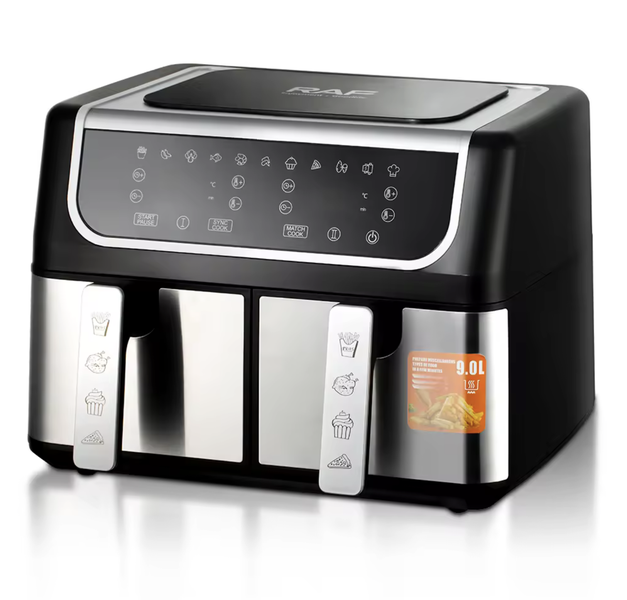 Large New Air Fryer LED Display Dual Air Fryer 9L