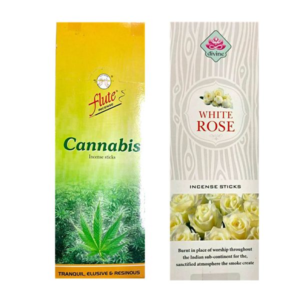 Divine Incense Stick - Cannabis &amp; White Rose Relaxation Meditation