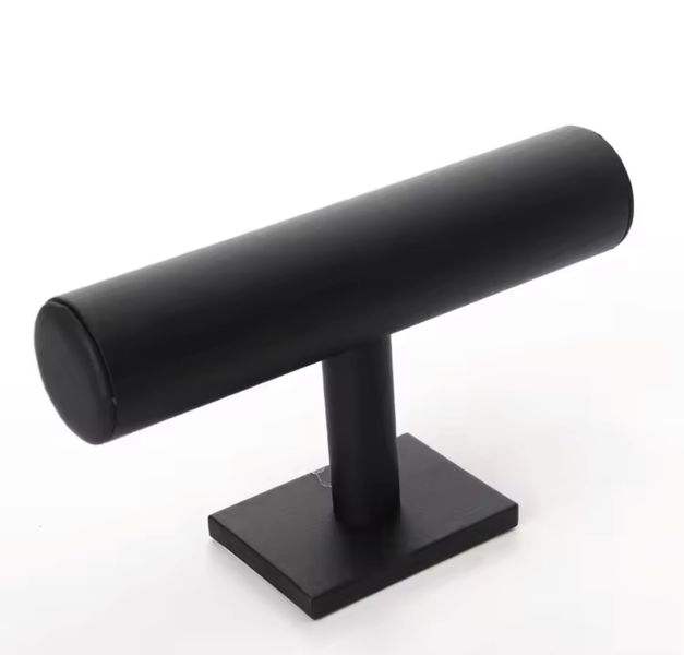 Black Faux Leather T-Bar Display Stand Jewellery Holder Bracelets/Watches