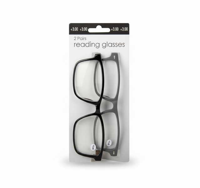 Progressive Multifocal Reading Glasses - 2 Piece Set +3.0 Strength - 2 Pack
