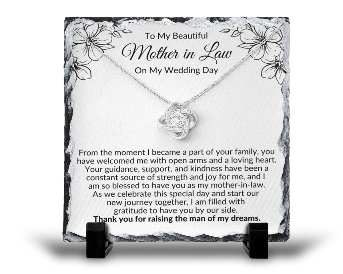 To My Beautiful Mother in Law On My Wedding Day For Her Gift Rock Slate