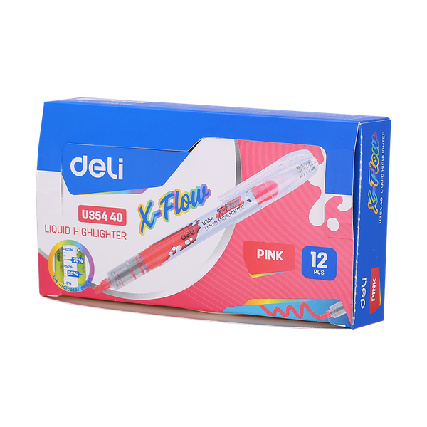 DELI Liquid Highlighter - Pink (12pcs)