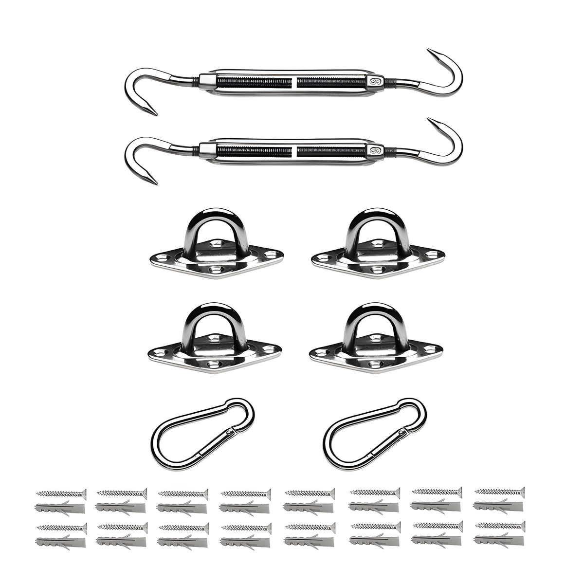 Sun Shade Sail Hardware Kit Set Sail Fixing Kit Oblong Pad Eye Plates