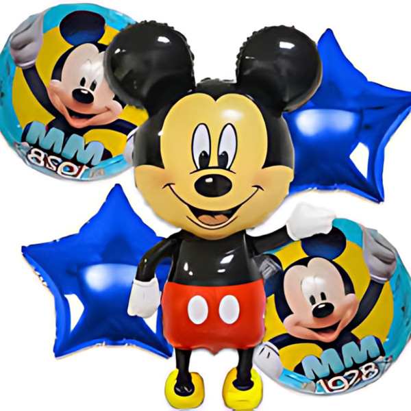 Foil Balloon - Mickey Mouse 5 Piece 1 Straw