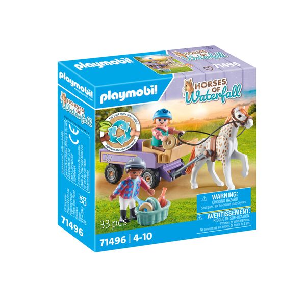 Playmobil Horses of Waterfall - Pony Carriage Playset - 33 Pieces