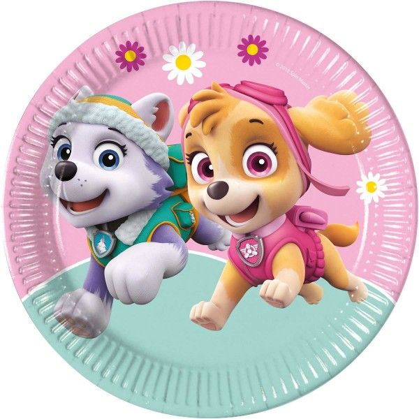 Paw Patrol Skye&amp; Everest Paper Plates 23cm
