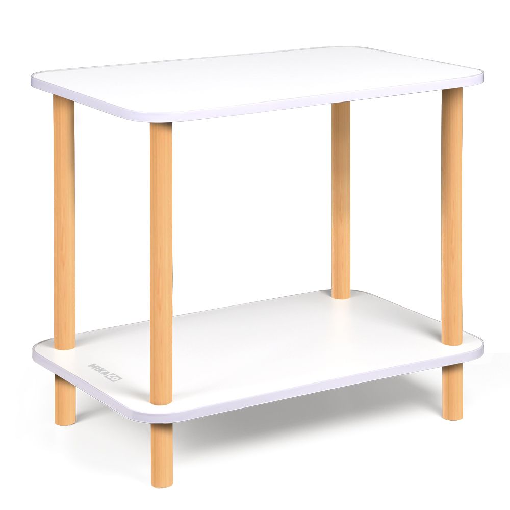 2 Tier Side Table End Table Wooden Bedside Table for Office Living Room