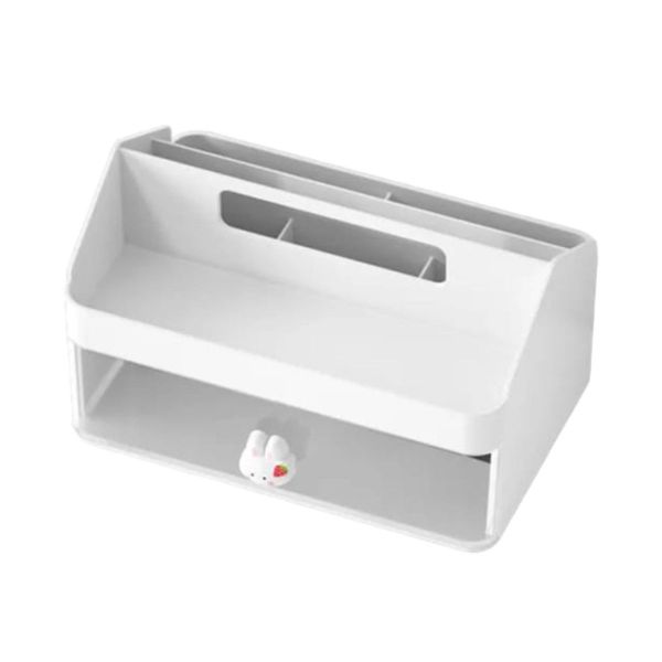 Plastic Desktop Multi-Purpose Stationery Organizer Single Drawer &amp; Handle