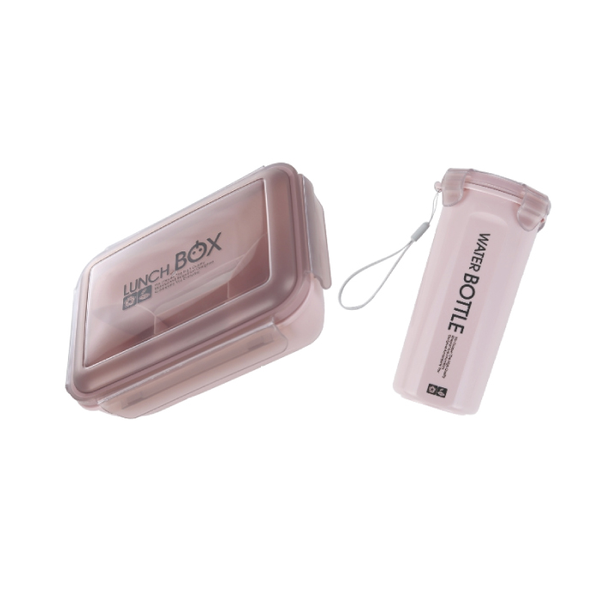 Plastic Material Lunch Box Set with Bottle