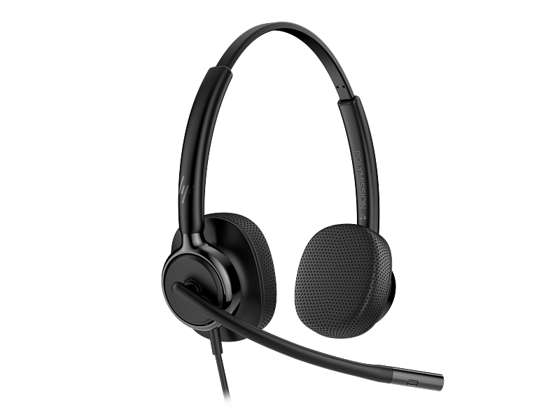 HP Poly Mission 425 Stereo Wired Headset Bulk USB-C &amp; USB-A Leatherette
