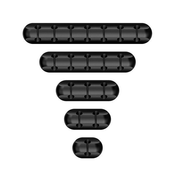 Portable 5-Pack 12357 Slots Cable Management Cord Organizer Clips