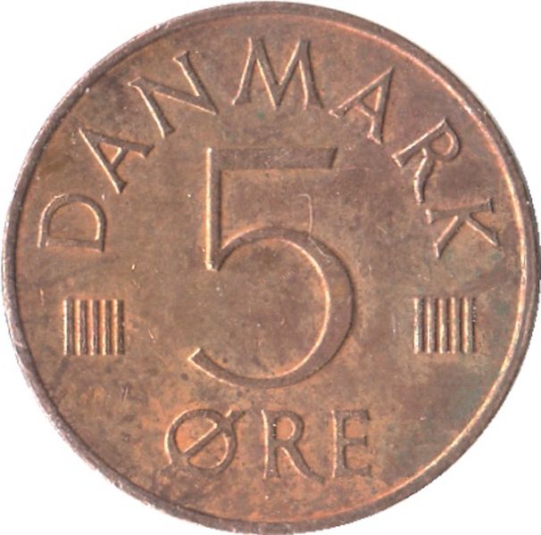 1973 Denmark 5 Ore Queen Margrethe II