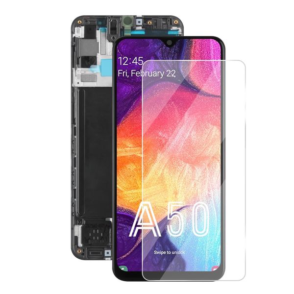 OLED Screen and Full Assembly Compatible With Samsung A50 with Frame &amp; Tempered Glass