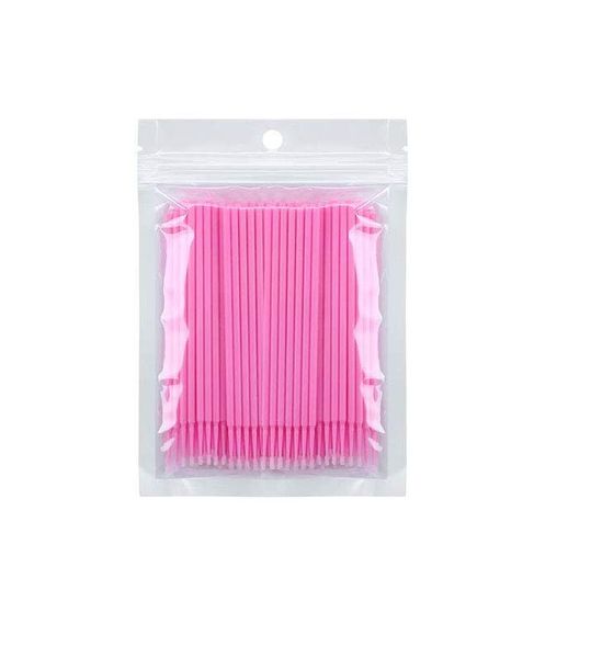 100 Piece Disposable Micro Brushes Applicator Brush Pink