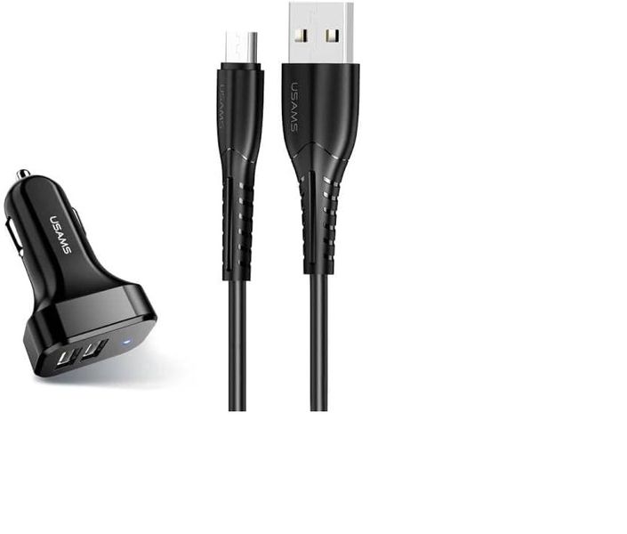 USAMS Travel Car Charger Kit 2.1A &amp; Micro USB Cable