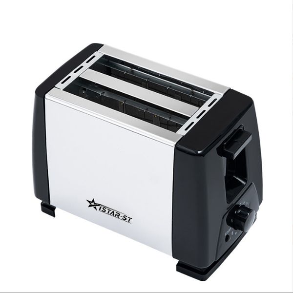 ISTAR-ST Black-Silver Adjustable Temperature 2 Slice Toaster