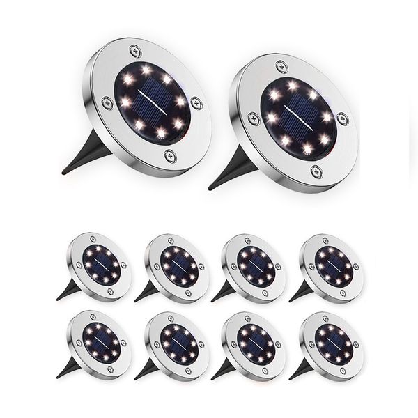 10 Waterproof Outdoor Garden Solar Ground LED Lights 10-Piece Set