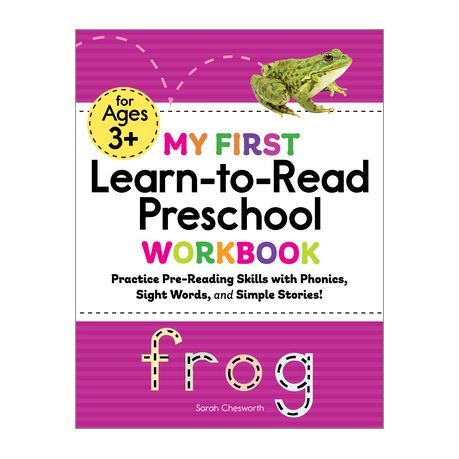 My First Learn-To-Read Preschool Workbook: Practice Pre-Reading Skills with Phonics, Sight Words, and Simple Stories! Image
