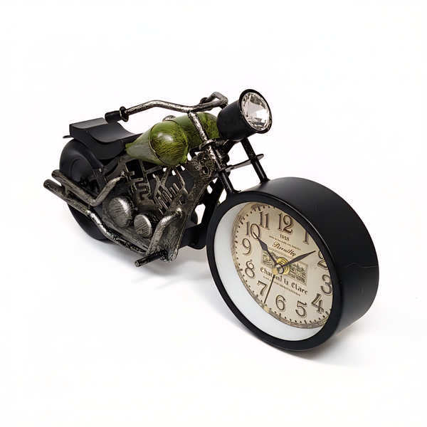Vintage Motorcycle Desk Clock Green T1615