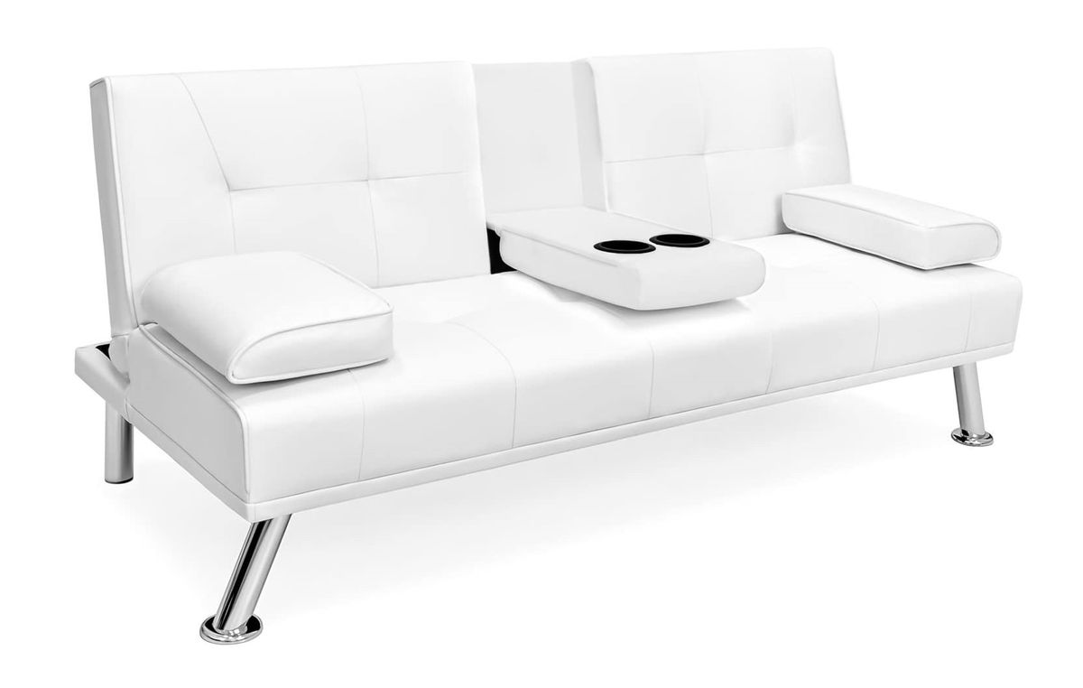 Sleeper Couches With Console / Cup Holder White Colour Buy Online