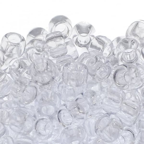 Fashion Hair Plastic Clear Beads - Medium