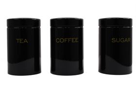 TOV® Set Of 3 Tea Coffee Sugar Canisters Filled With Silver Crystals - View #8