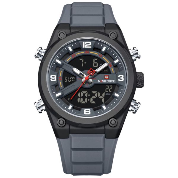 Naviforce Apex Sentinel Dual-Display Watch - Black &amp; Silver
