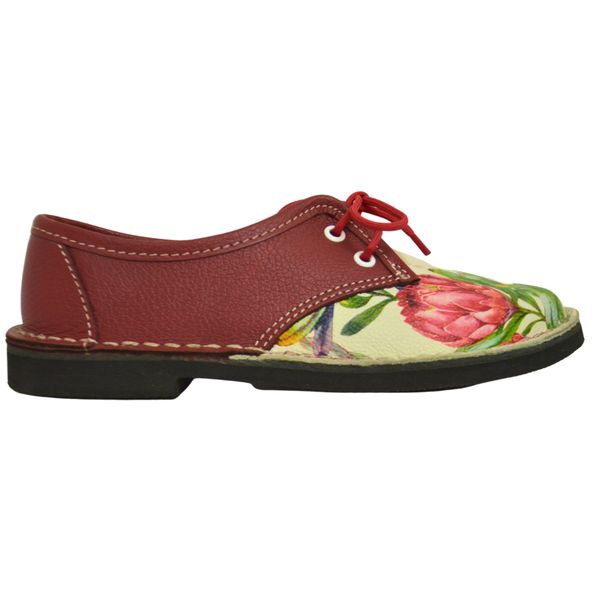 Strassbergers 20R Women Shoes Lace-Up Red Flowers 2 - Protea