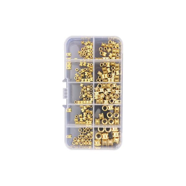 220PCS Rolled Flower Hot Melt Inlaid Copper Nut Copper Insert Box