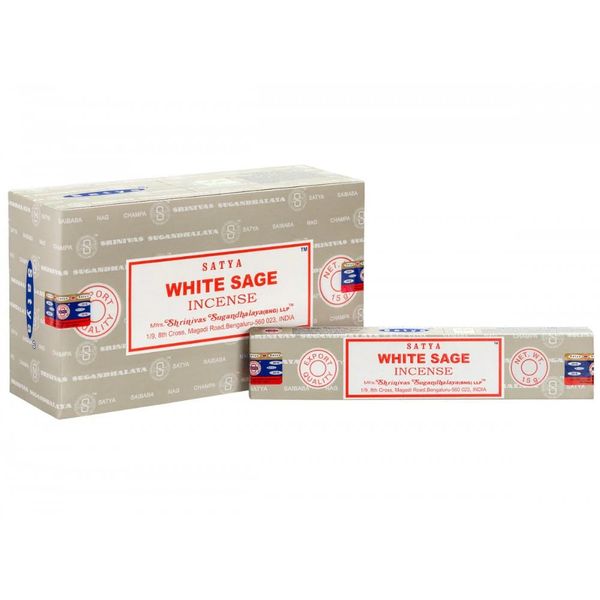 Satya Nag Champa White Sage Premium Incense Stick Box-12 Packet 15 gms Each