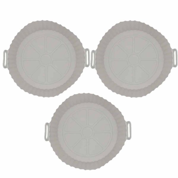 MyKitchen - Silicone Air Fryer Liner Reusable Baskets - Large - 17 x 5cm - Pack of 3