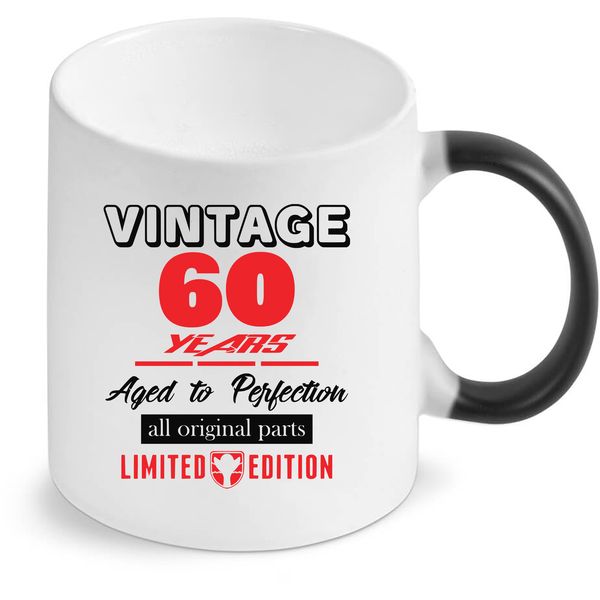 Vintage 60 Aged To Perfection 60th Birthday Colour Changing Coffee Mug