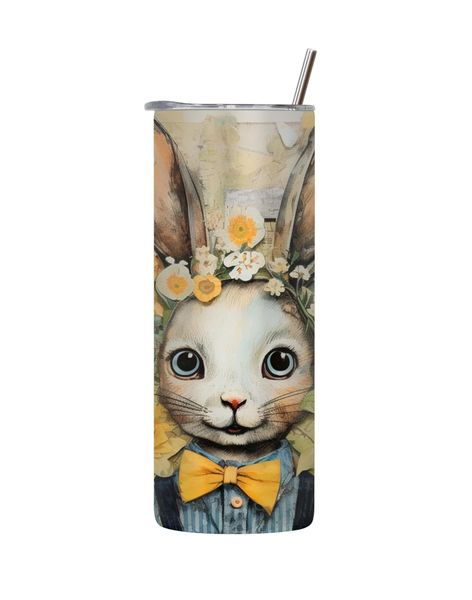 Happy 20 Oz Tumbler with Lid and Straw Easter Graphic Design Present 083