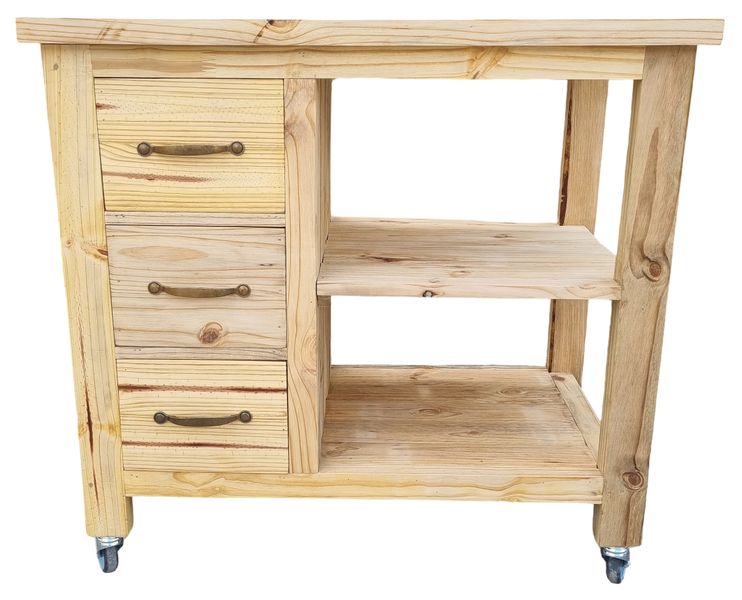 Eripa Rustic Wood Butcher Trolley, local SA manufactured