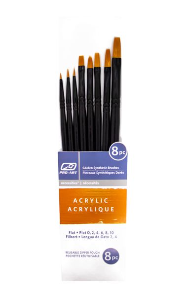 PRO-ART Acrylic Brush Set 8 Pc