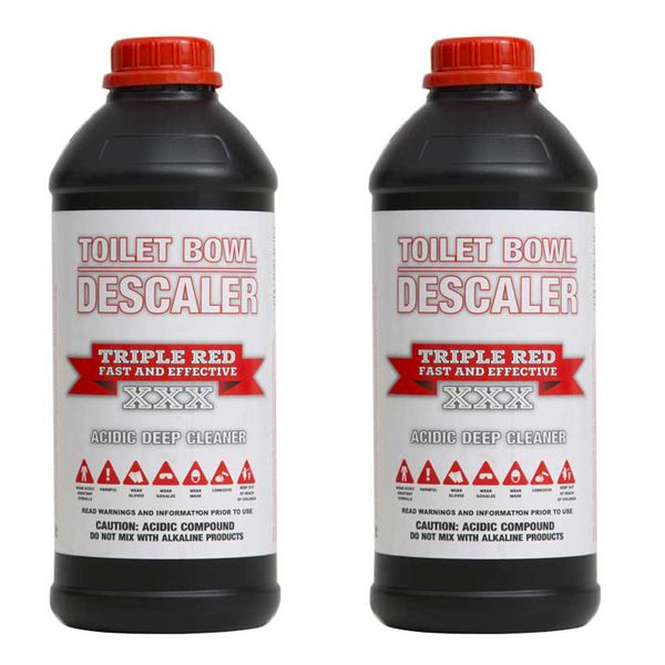 Triple Red Toilet Bowl Descaler and Cleaner 1 Litre - 2 Pack