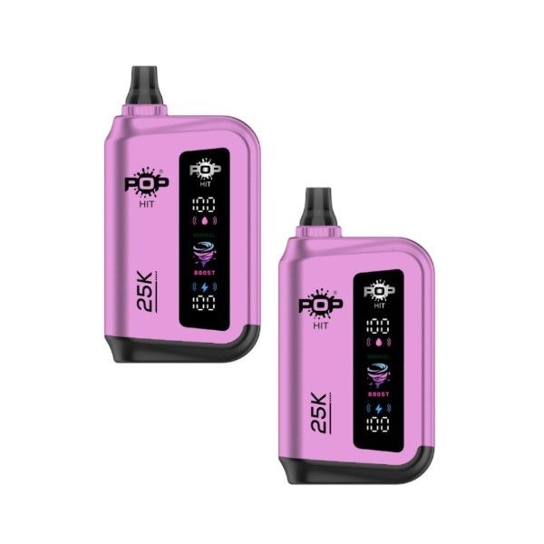 Pop Hit Rechargeable Vape Bar 25K Puffs 50mg - Sakura Grape - 2 Pack