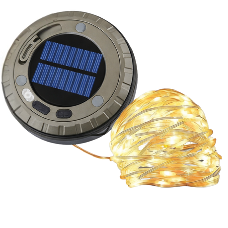 AICOM - 3-in-1 Solar Camping Light 10m Rechargeable LED Tent String Light Image